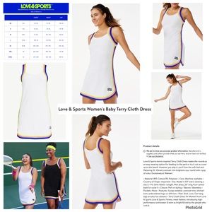 Love & Sport XXXL plus size white baby terry cloth dress activewear NWT